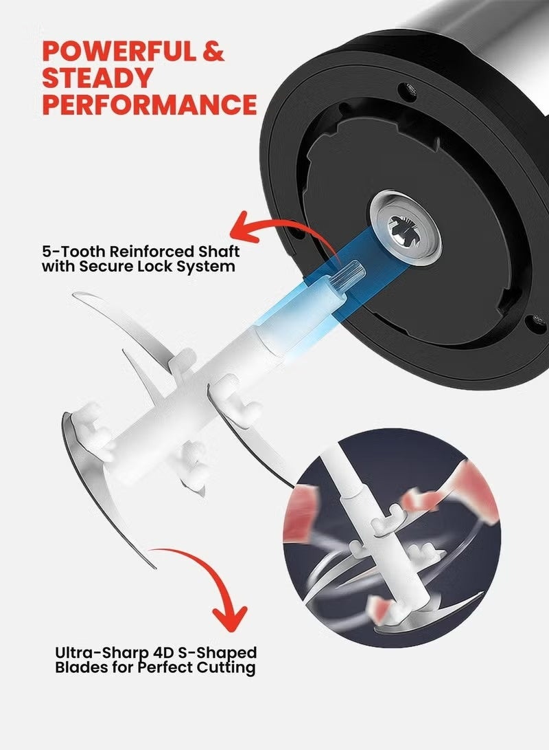 Xpert Electric Meat Grinder 500W – 2L Stainless Steel Bowl Food Processor with 4 Blades | Powerful Meat Mincer for Home Kitchen | Chops Meat, Vegetables & Fruits Fast - Image 5